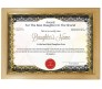 Personalized Award Certificate For Worlds Best Daughter With Frame