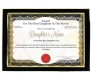 Personalized Award Certificate For Worlds Best Daughter With Frame