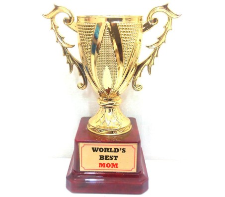 Worlds Best Mom Trophy Birthday, Mother's day Gift Quirky Small