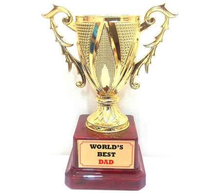 Worlds Best Dad Father Trophy - Small