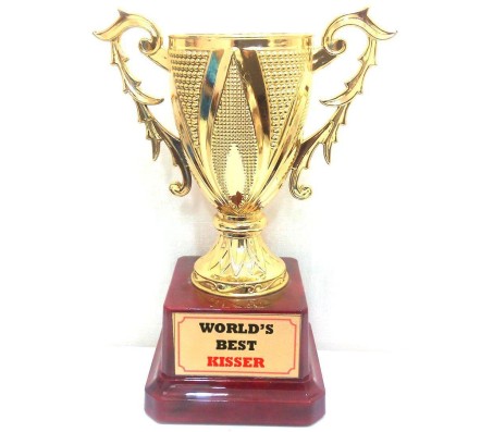 Worlds Best Kisser Trophy Large