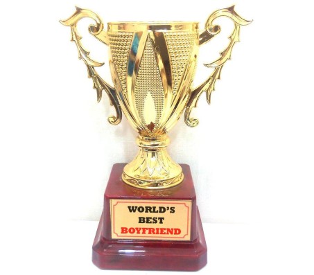 Worlds Best BoyFriend Trophy Large