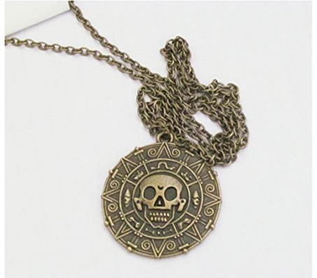 Pirates of the Caribbean Skulls Aztec Pendant Necklace With Chain For Women and Man