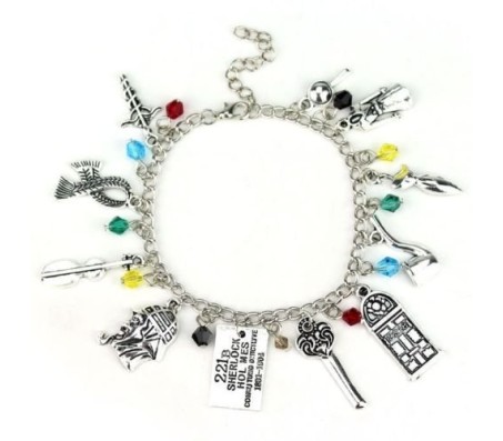 SHERLOCK HOLMES 221 B Baker Street Charm Bracelet