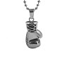 Stainless Steel Silver Rocky Movie Boxing Glove Pendant Necklace Chain for Men