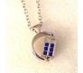 Doctor Who Spinning 3D TARDIS Police Box Blue Color Necklace