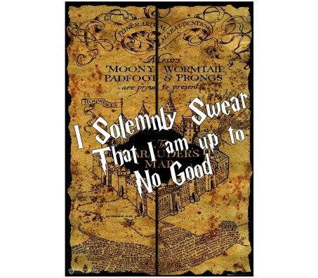 Harry Potter Marauders Map I Solemnly Swear I Am up to No Good Poster By Happy GiftMart Licensed by WB