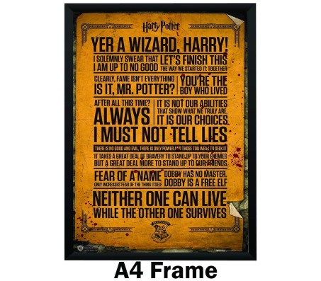 Harry Potter Quotes Typography'Yer A Wizard, Harry!' Poster By Happy GiftMart Licensed by WB