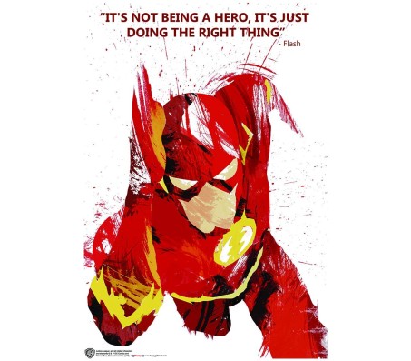 DC Flash Art Motivational Inspirational Quote Poster By Happy GiftMArt Licensed by WB