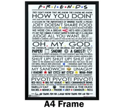  Friends Typograph Quotes Saying Infographic White Poster by Happy GiftMArt Licensed by WB