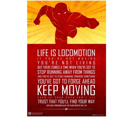 Justice League Flash Motivational Inspirational Quote Poster By Happy GiftMart Licensed by WB