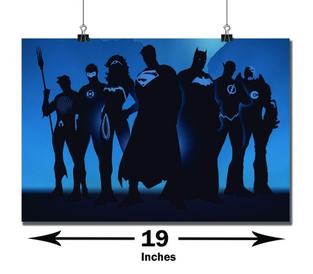 Justice League Blue Outline Poster By Happy GiftMart Licensed by WB