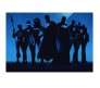 Justice League Blue Outline Poster By Happy GiftMart Licensed by WB