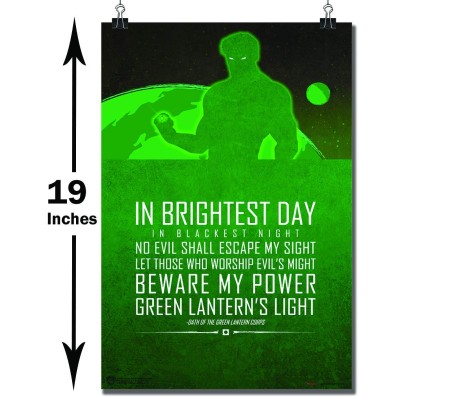 Justice League Green Lantern Motivational Inspirational Quote Poster by Happy GiftMart Licensed by WB
