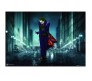 Joker with Card in Gotham Poster by Happy GiftMArt Licensed by WB