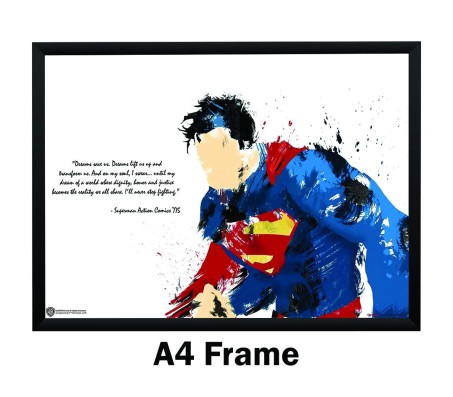 Superman Motivational Inspirational Quote Fight Art Poster by Happy GiftMart Licensed by WB