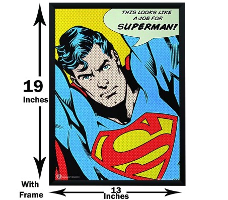 Superman Retro Comic This Looks Like Job for Superman Quote Classic Poster by Happy GiftMart Licensed by WB