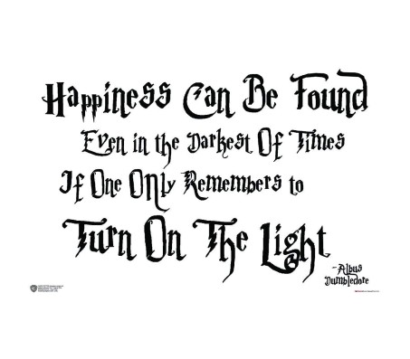Harry Potter Albus Dumbledore Happiness Can Be Found Quote Poster by Happy GiftMart Licensed by WB