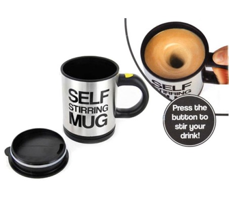 Self Stirring Mug With Lid For Coffee Tea Juice Novelty Gift