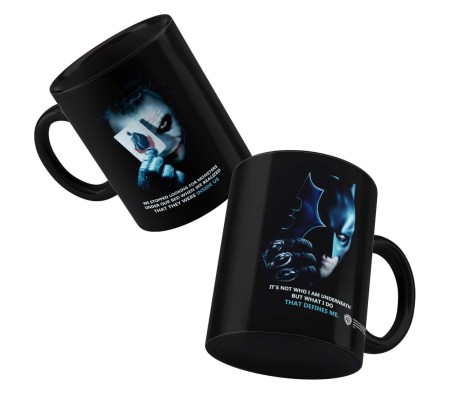 Joker Batman Inspirational Motivational Quote Black Coffee Mug Licensed By WB
