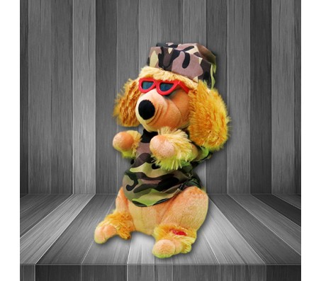 Dancing Dog With Goggles Musical Soft Toy (Brown)