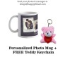 Personalized Collage Mug With Your Photos & Messages With Free Teddy Keychain