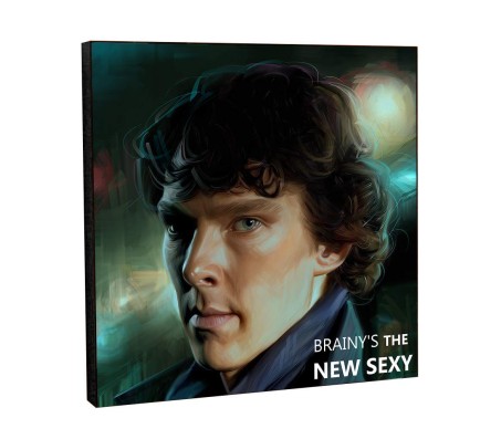 Sherlock Brainy's The New Sexy Quote Pop Art Wooden Frame Poster