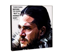Game of Thrones Jon Snow Everything Before But Quote Pop Art Wooden Frame Poster