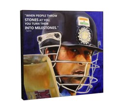 Sachin Tendulkar Milestones Motivational Inpirational Quote Pop Art Wooden Frame Poster