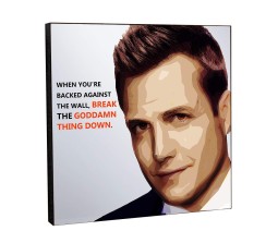 Harvey Specter Motivational Inpirational Quote Pop Art Wooden Frame Poster