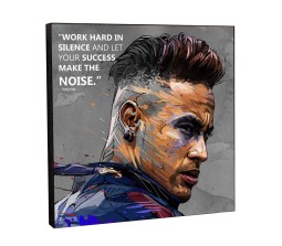 Neymar Success Make The Noise Motivational Inpirational Quote Pop Art Wooden Frame Poster