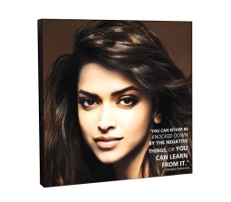 Deepika Padukone Motivational Inpirational Quote Pop Art Wooden Frame Poster