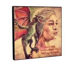 Game of Thrones Daenery Targaryen Quote Pop Art Wooden Frame Poster