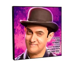 Amir Khan Motivational Inpirational Quote Pop Art Wooden Frame Poster