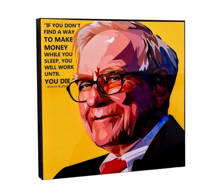 Warren Buffett Motivational Inpirational Quote Pop Art Wooden Frame Poster 