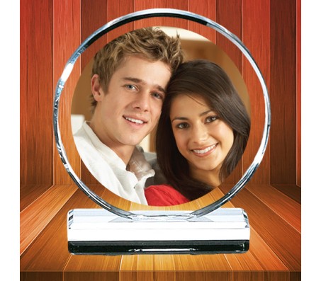 Personalized Photo Crystal in Round Shape