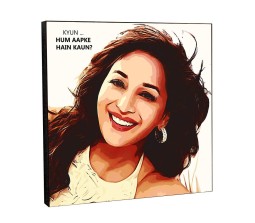 Madhuri Dixit Hum Aapke Hain Koun Movie Quote Pop Art Wooden Frame Poster 