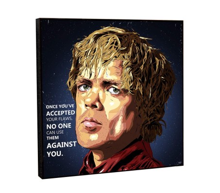 Game of Thrones Tyrion Lannister Flaws Motivational Inpirational Quote Pop Art Wooden Frame Poster