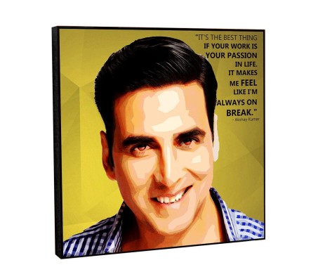 Akshay Kumar Inpirational Motivational Quote Pop Art Wooden Frame Poster