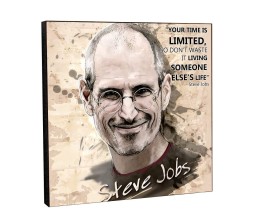 Steve Jobs Don't Waste Motivational Inpirational Quote Pop Art Wooden Frame Poster