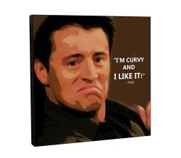 WB Official Friends TV Series I'm Curvy and I Like It Pop Art Wooden Frame Poster