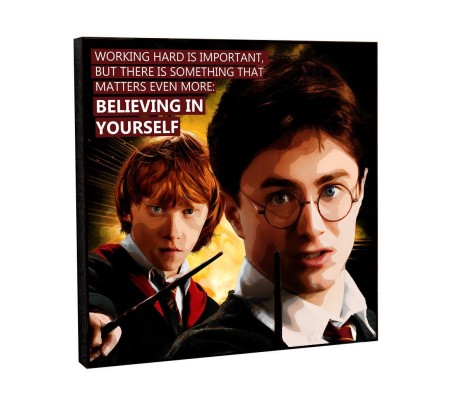 WB Official Harry Potter Believing in Yourself Motivational Inpirational Quote Pop Art Wooden Frame Poster