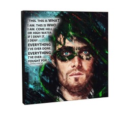 Green Arrow Motivational Inpirational Quote Pop Art Wooden Frame Poster