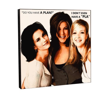 WB Official Licensed Friends TV Series Girls Don't Have A Pla Monica Rachel and Phoebe Pop Art Wooden Frame Poster