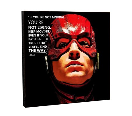 WB Official Licensed Flash Motivational Inpirational Quote Pop Art Wooden Frame Poster