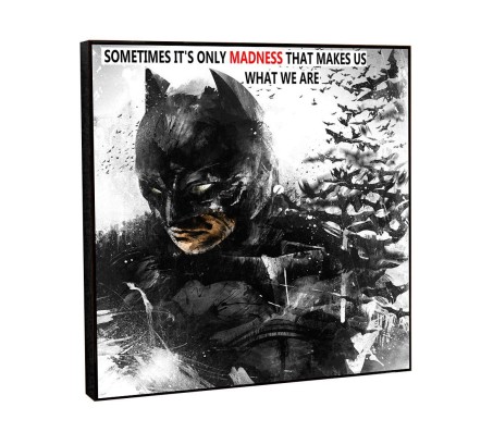 WB Official Batman Motivational Inpirational Quote Madness Pop Art Wooden Frame Poster
