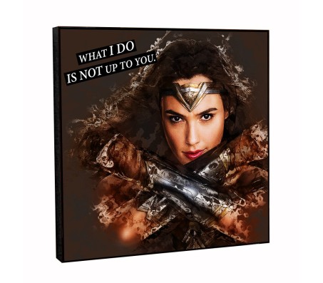 WB Official Wonder Woman What I Do Motivational Inpirational Quote Pop Art Wooden Frame Poster