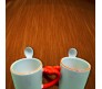 Couples Mug with Spoon & Heart Handle Romantic Gift