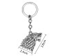 Game of Thrones Winter is Coming Shiny Silver Stark Wolf Keychain