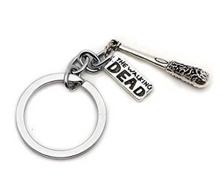 Barbed Wire Baseball Bat Walking Dead Metal Keychain